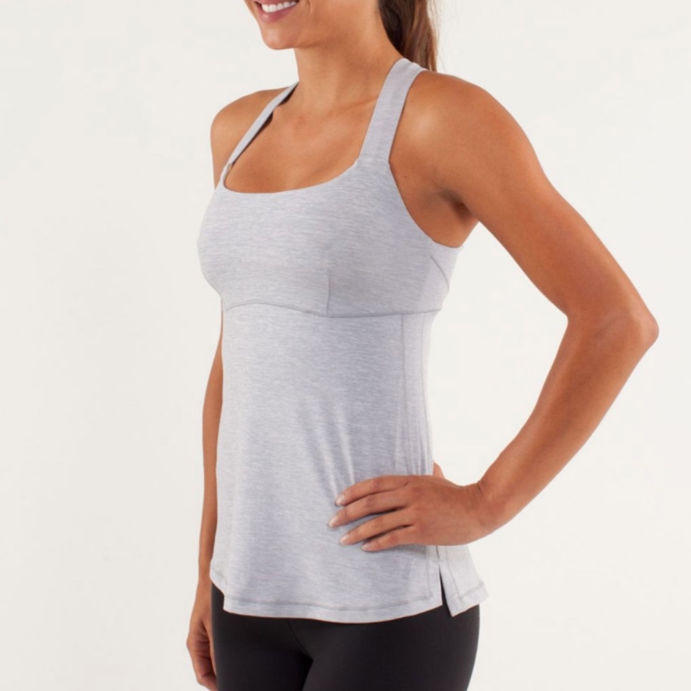 Lululemon Top Speed Tank in Heathered Silver Slate